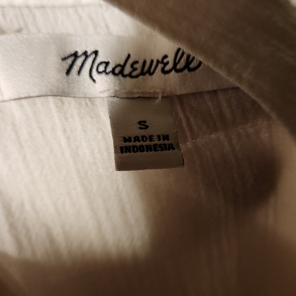 ❤️ MADEWELL DIP DYE LAKELINE POPOVER SHIRT, PINK WHITE, SMALL - Picture 7 of 11